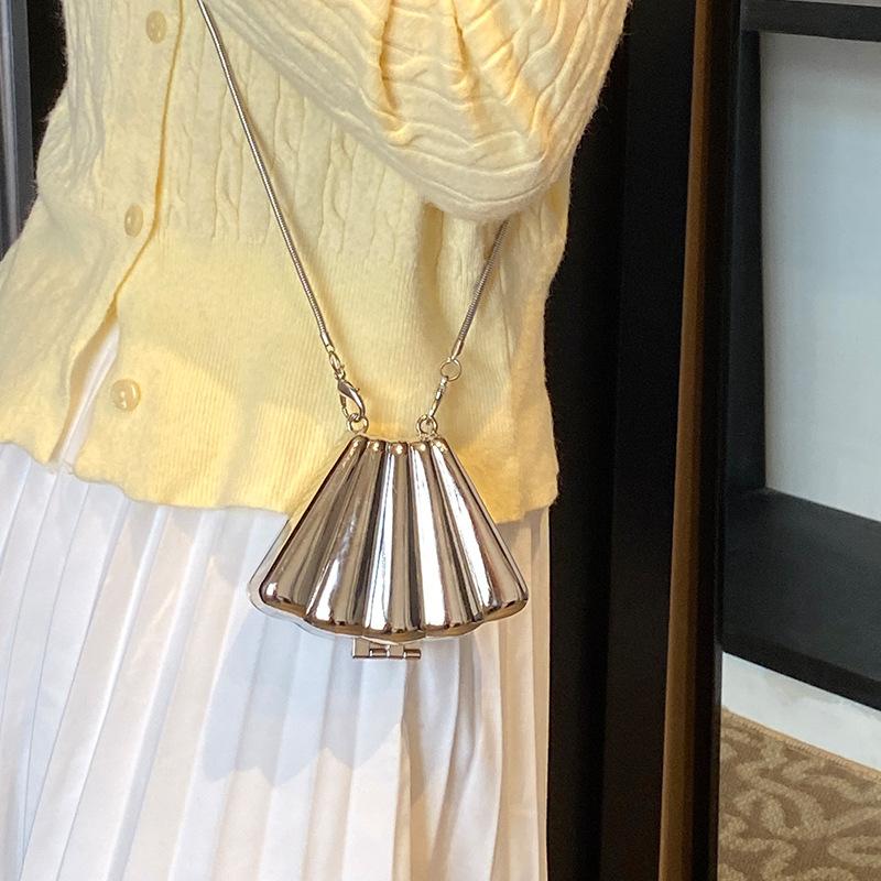 

Летняя модная сумка для ужина, элегантная и изысканная сумка с зубчатой отделкой из ракушек, женская мини-сумка-тоут French Niche