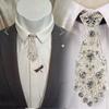 English Gentleman Style Men Ties Metal Rhinestone Necktie Formal Business Ties Women Necktie