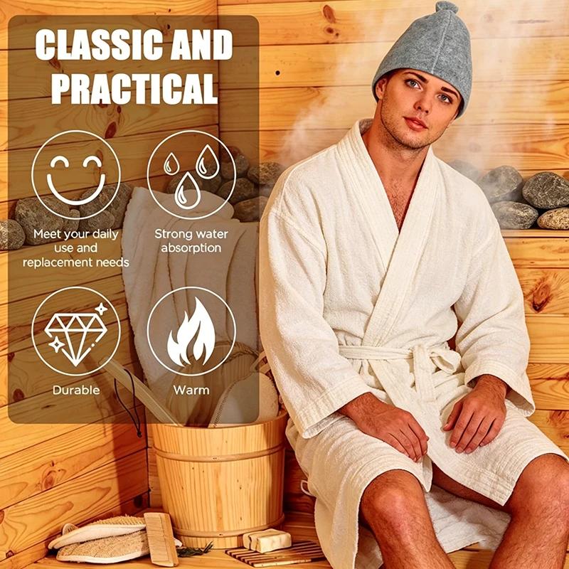 Sauna Hüte Verdicktes Wollfilz Duschhaube Haarturban Schnell Trocknende Handtuch Hüte Filz Sauna Hut Herren Trocken Sauna Kappe für Mann XYM005