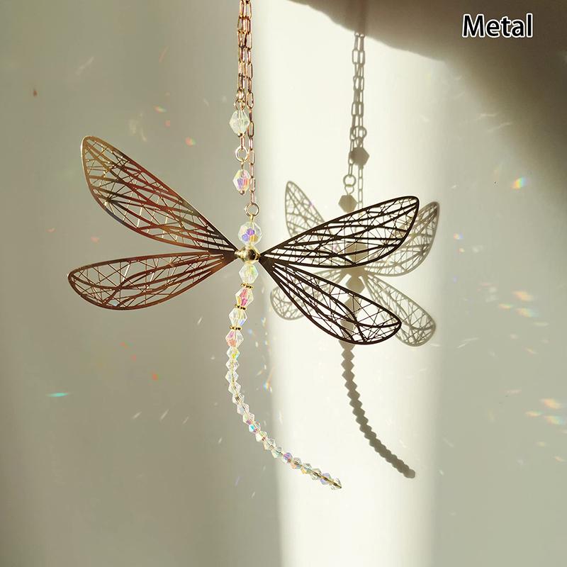 

Креативне металеве крило бабка кристал сонцеловець сад вітряні куранти метелик домашній декор вікно автомобільні прикраси