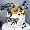 Rock Music Cake Topper Guitar Cake Toppers Music Notes Balls Cake Decorations for Musician Birthday Party Rock Theme Party