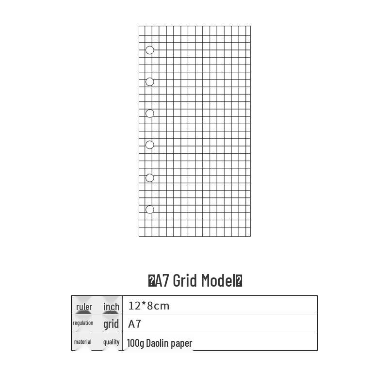 2021 A5 Loose-Leaf Planner Refill: Blank Grid & Lined Inner Pages, 6-Hole