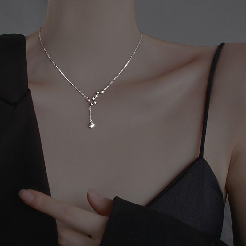 S925 sterling silver Big Dipper necklace ins light luxury cold wind niche sweater chain Valentine s Day gift pure silver платиновый