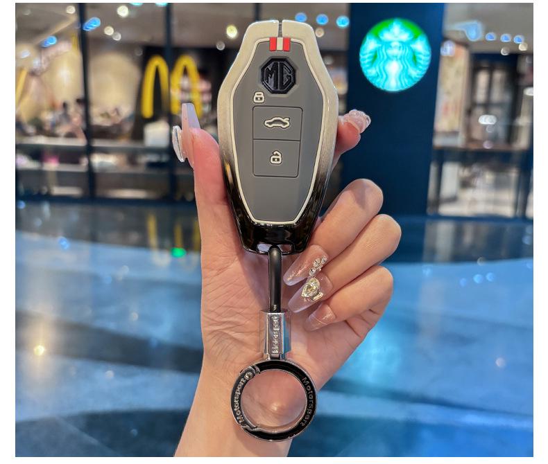 MG6 Key Case - Compatible with 2017-2020 MG6 and MG ZS Models, High-End Metal Shell for Men.