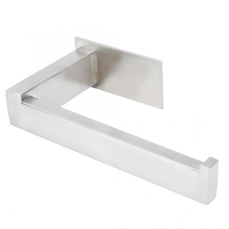 Rolling Single Rolling Paper Holder Brushed Stainless Steel Brushed Steel Self Adhesive Toilet Paper Holder in Bathroom | Document Holder