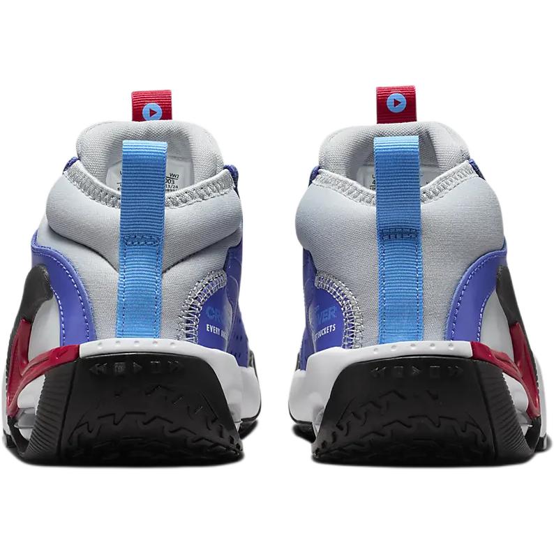 New Nike Air Zoom Crossover 2 Cushioning Wear-Resistant Mid-Top Children's Basketball Shoes Gray Blue Teenagers FB2689-003