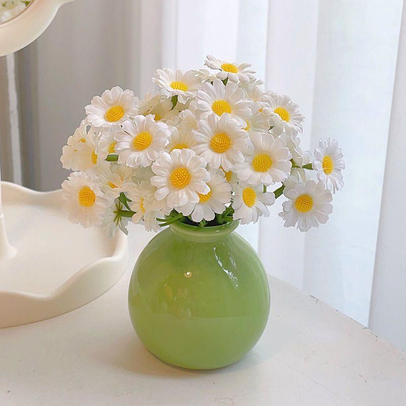 Small Ceramic Vase for Dried or Artificial Flowers - Perfect for Office Desk, Washstand, Dining Table, or Home Decoration