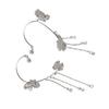 Butterfly Tassel Style Zircon Earrings for Women Girls No Piercing Butterfly Flower Tassel Long