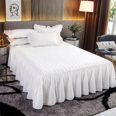 Federe per gonna da letto trapuntata trapuntata bianca addensata con federe in cotone copriletto invernale caldo coprimaterasso 1/3 pezzi lenzuolo