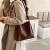 Retro Versatile Women Shoulder Composite Bags Fashi Commuter Ladies Bucket Underarm Bag Pu Leather Female Inner Handbags Tote