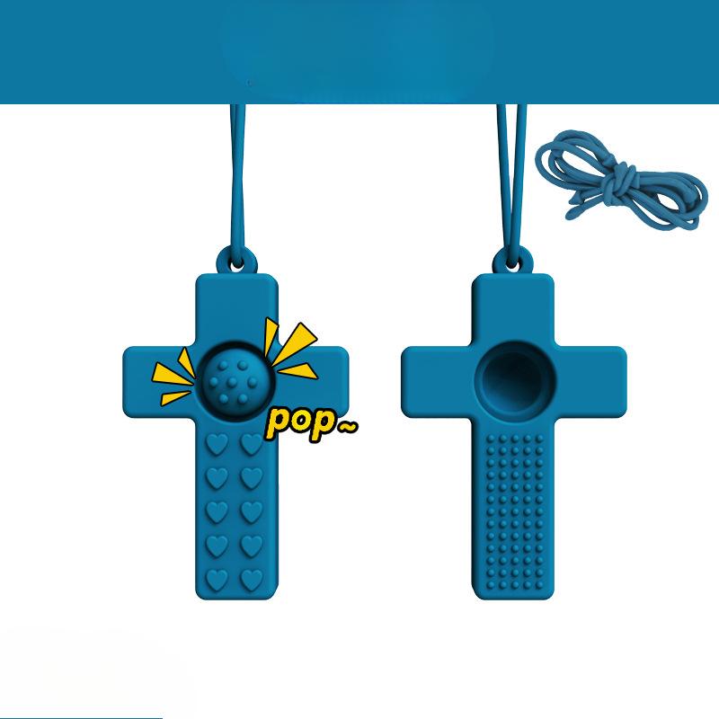 Infant Teething Sticks Children's Cross Teething Rings Baby Bubble Fun Silicone Teething Rings Toys