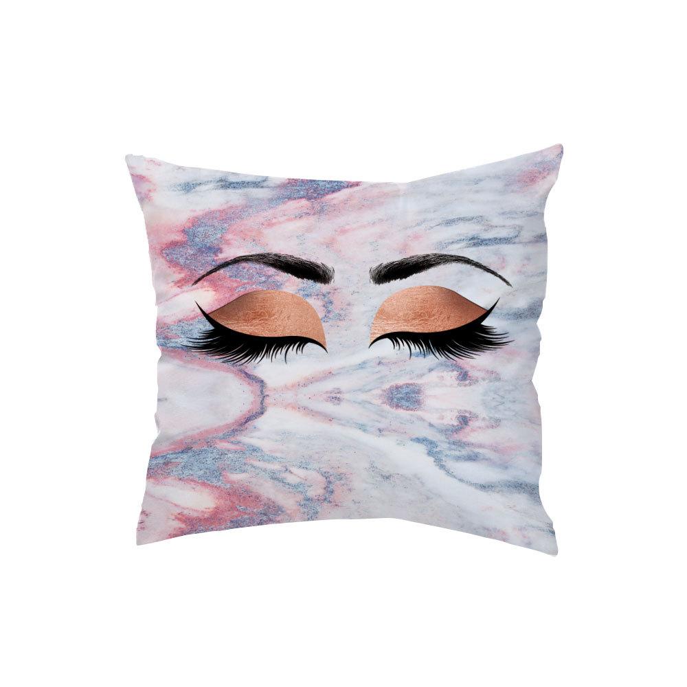 Marble Bright Diamond Eyes Eyelash Pillow Case Sofa Cushion Manicure Decoration Pillow
