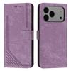 For iPhone 17 Pro Max Stand Case Imprinted Lines Leather Phone Cover