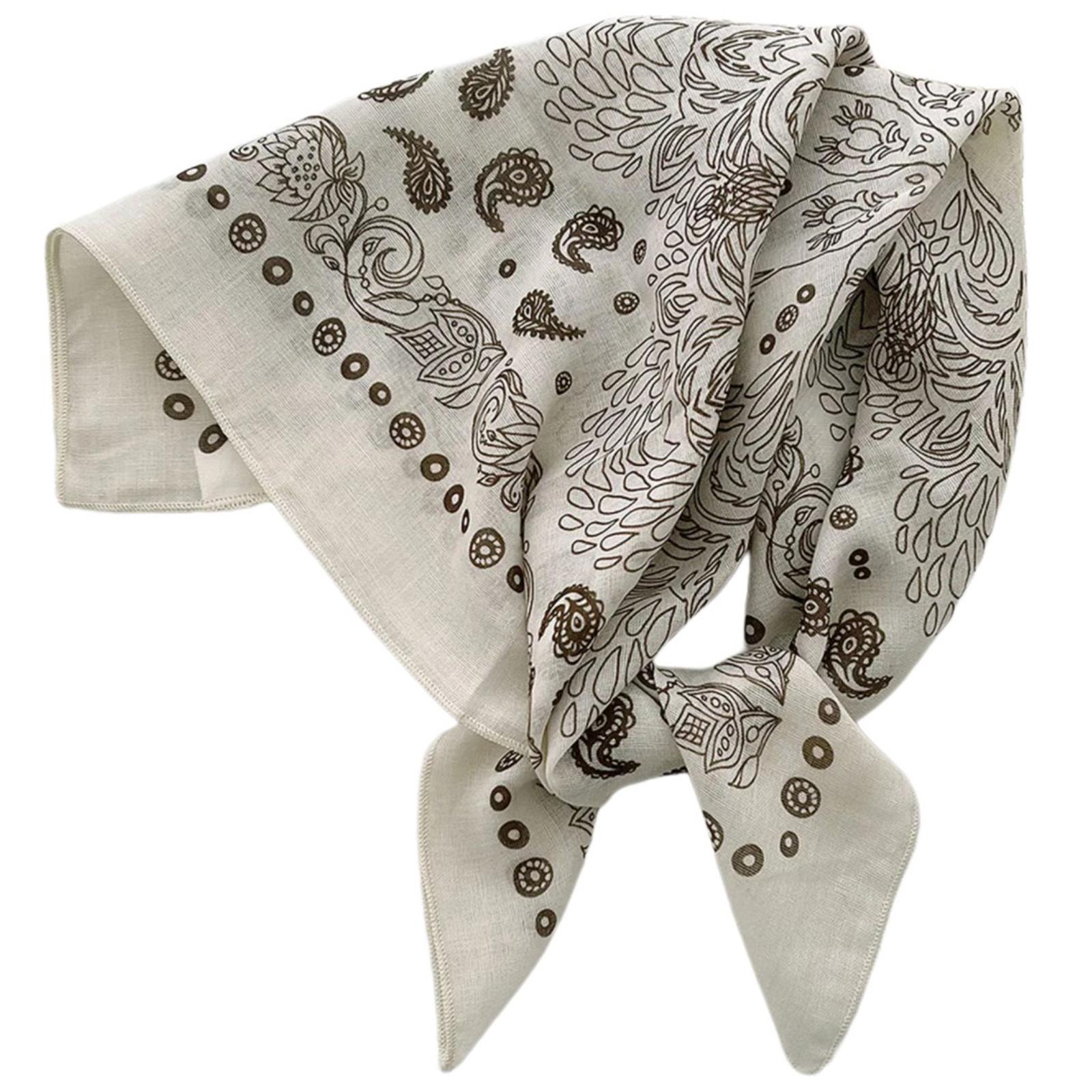 

Stylish Party Bandanas Handkerchief Versatiles Pocket Vintage Square Headscarf for Sports and Casual Wear бежевый