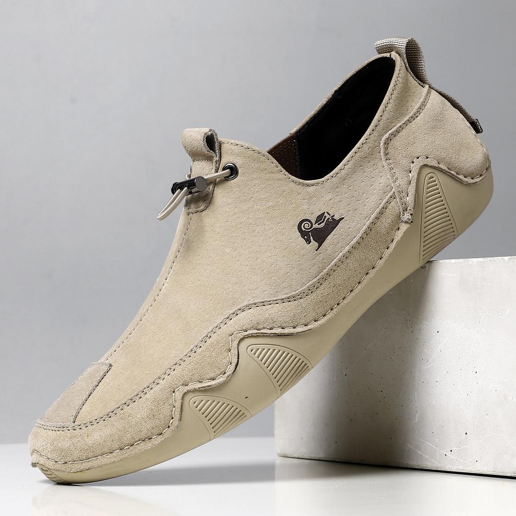 Leather casual shoes, breathable lazy shoes, leather shoes, versatile shoes, men's trendy shoes