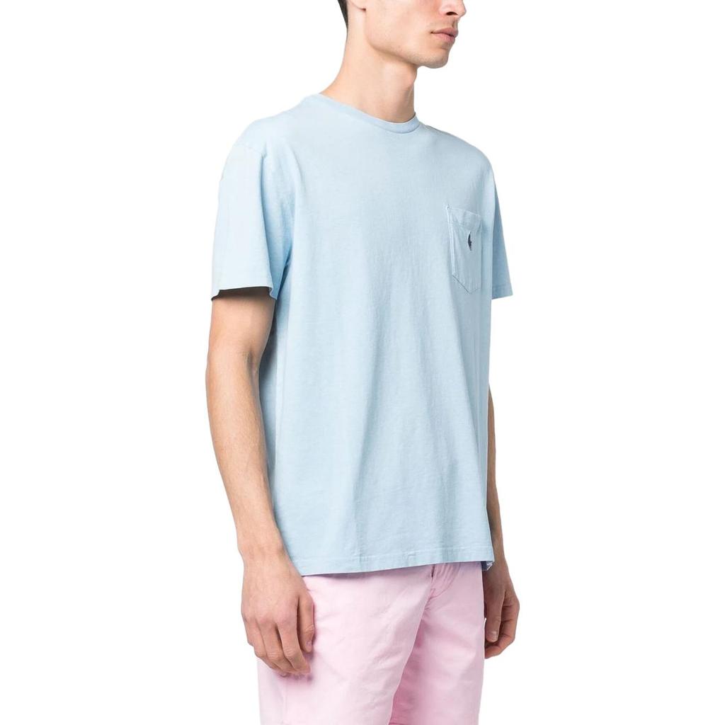 Polo Ralph Lauren Ss23 Solid Color Logo Embroidered Crew Neck Short Sleeve T-Shirt Men T-Shirts Light-Blue 710835756-016
