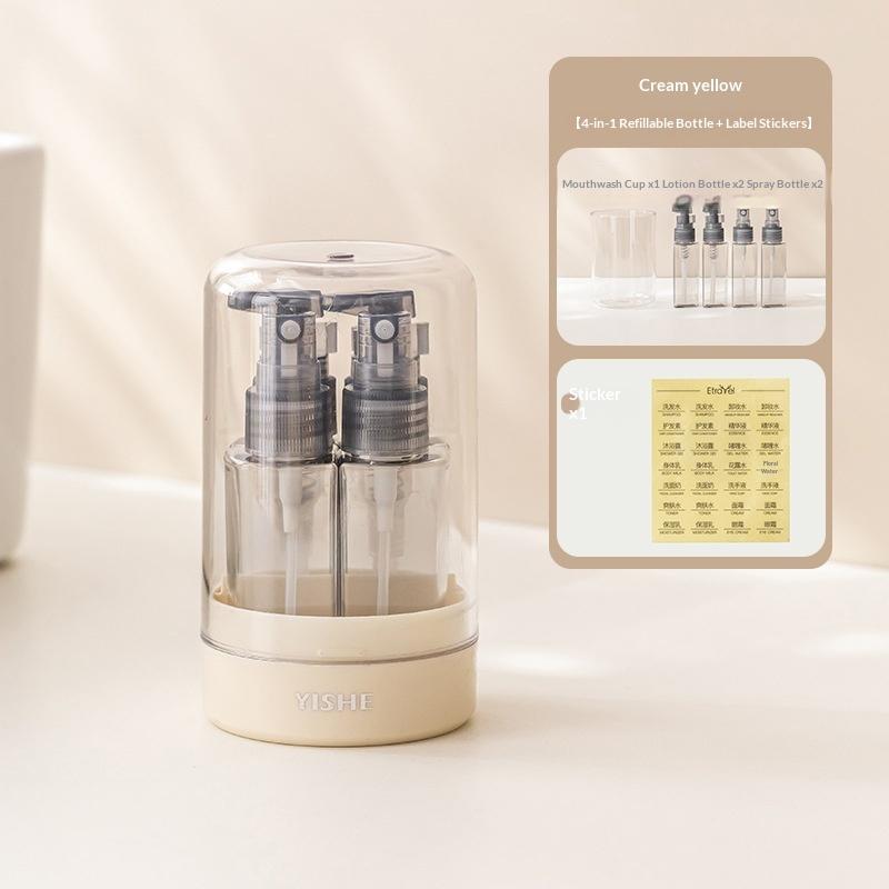 4-In-1 Travel Split Bottle Set Empty Reusable Cosmetics Bottles Leak Proof Containers For Toiletries Water Cream Spray Bottle