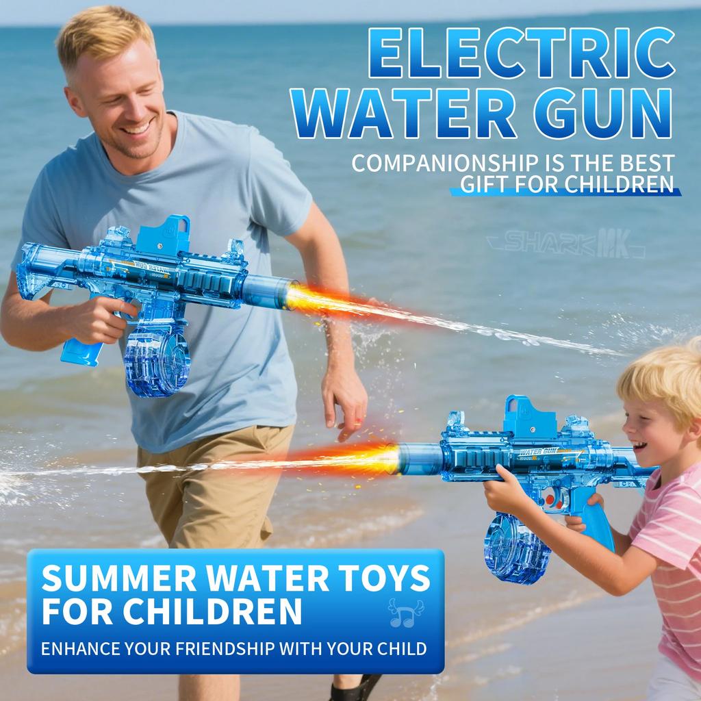 M416Led Simulation Fire Electric Water Guns for Children Large Capacity Automatic Continuous Water Gun boy Summer Outdoor Toy