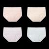Runwei 4-Pack 10A Antibacterial 100% Cotton Mid-Waist Women's Briefs