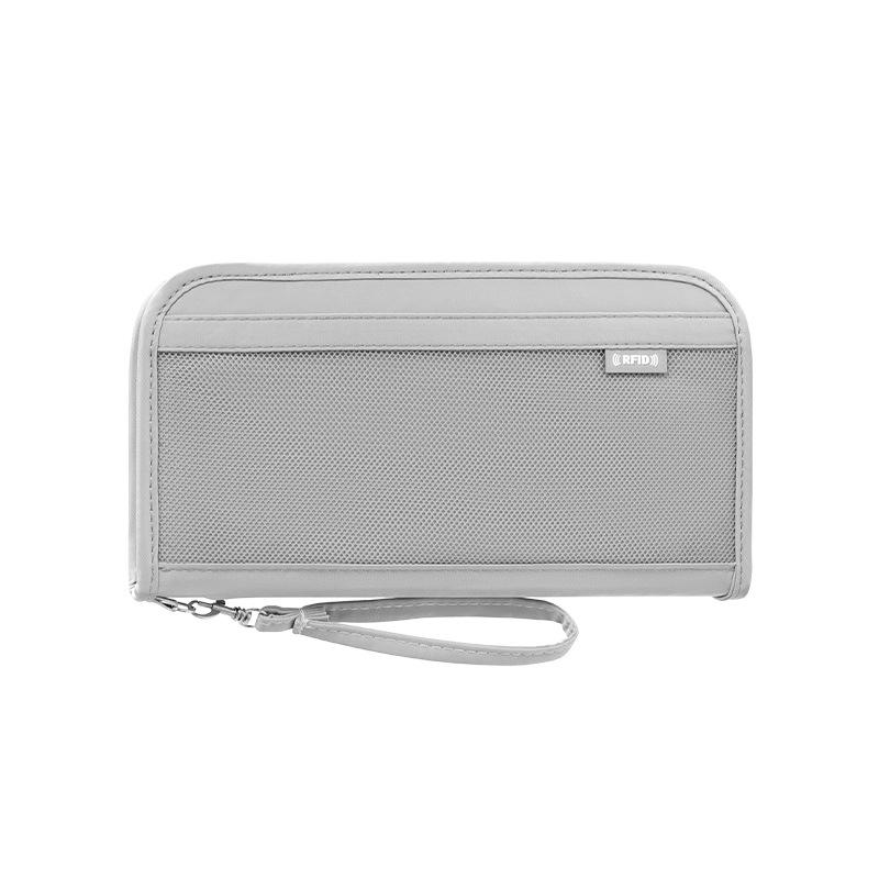 

Женские кошельки Противокражный RFID-блокирующий для карт Паспорт На молнии Длинный кошелек Держатель для монет 25 * 14 * 2.5CM серый