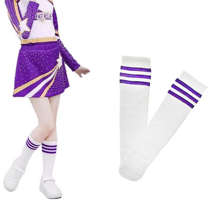 Red Mid-Calf Christmas Stockings & Halloween Cosplay Socks for Sports, Dance, and JK Style