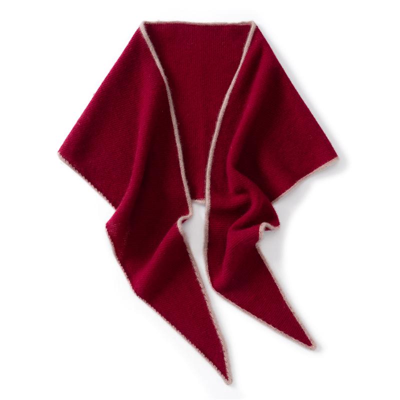 Women's 100% Pure Cashmere Color Block Scarf - Warm Autumn/Winter Knit Neck Protector