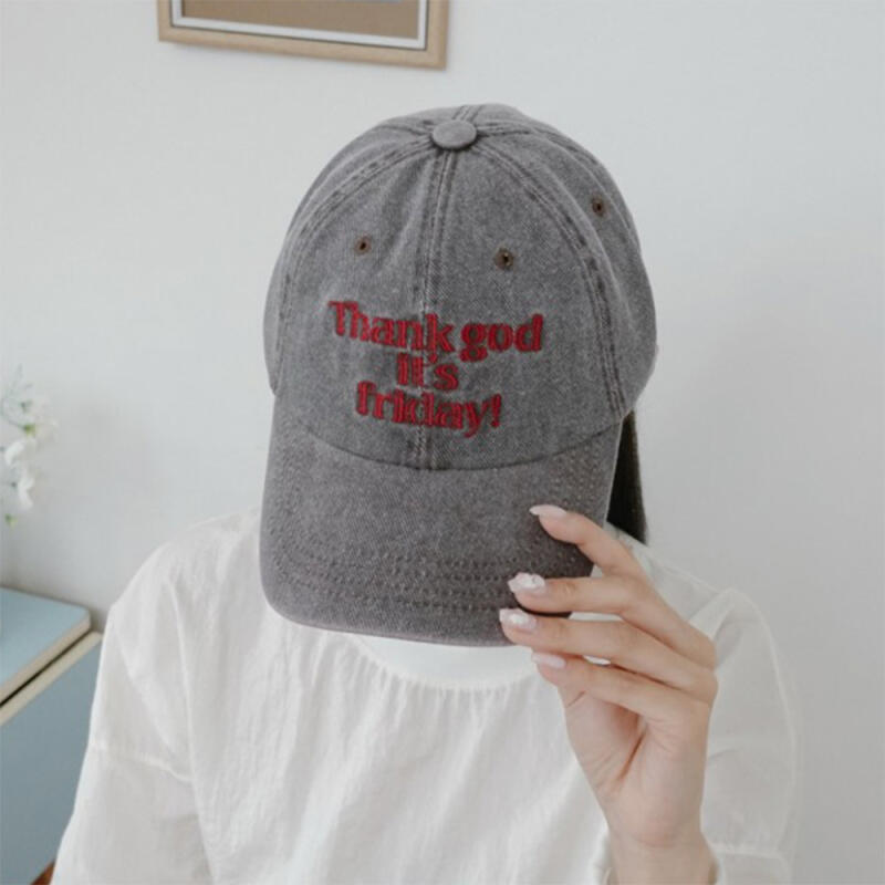 Women's Washed Lettering Embroidery Hat