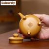 Chinese Yixing Authentic Tea Pot Handmade Purple Clay Tripods Teapot Raw Ore Section Mud Kettle Tea Ceremony Customized 171ml