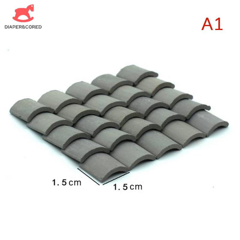 60 stuks/set 1/16 schaal Mini Dakpannen Voor Landschapsarchitectuur Miniature Dakpannen Kleine Dakpannen Voor Poppenhuis Tuinaccessoires