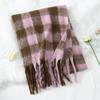 Winter Warm Women Cashmere Scarf Plaid Striped Print Neckerchief Pashmina Thicken Lady Casual Tassel Shawls And Wraps 200*40Cm