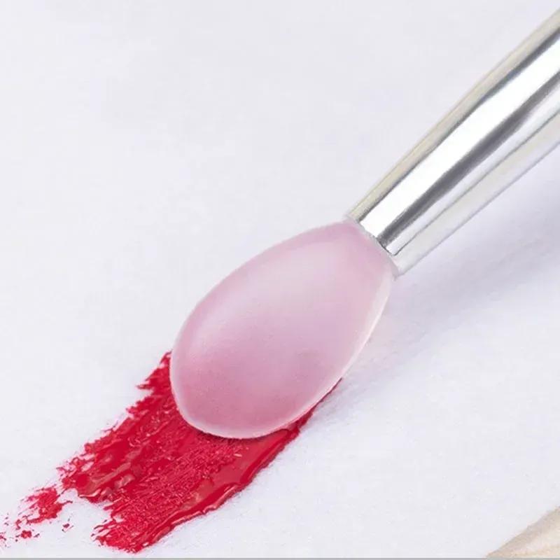 Nail Arts Silicone Applicator Sticks Reusable Chrome Glitter Applying Manicure Tool New Easy-Daub Pigment Silicone Nail Brush