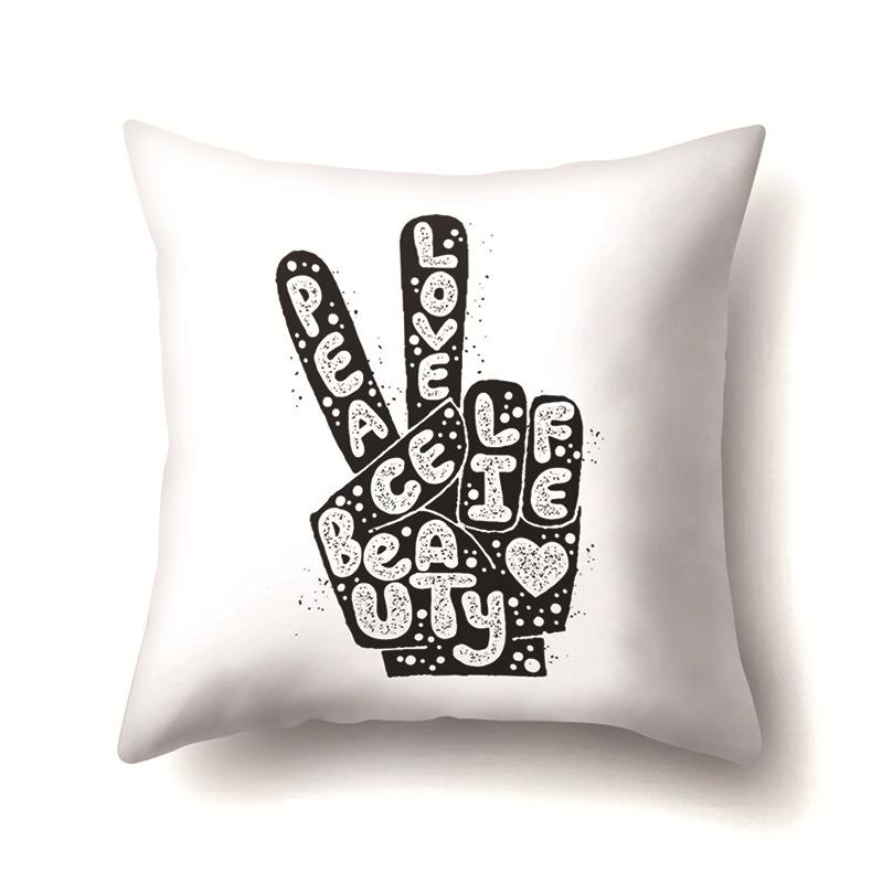 Nordic Style Ins Illustration Graffiti Polyester Pillowcase Car Decoration Home Printed Waist Rest Pillowcase