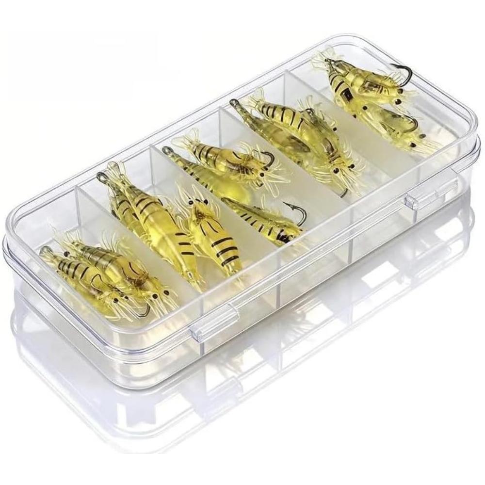 Bionic Shrimp Soft Bait Set for Fishing, Soft Bionic Shrimp Fishing Lures, More Bites, Realistic Movement Easy Catch Fishing jigs Lure, Fishing Baits