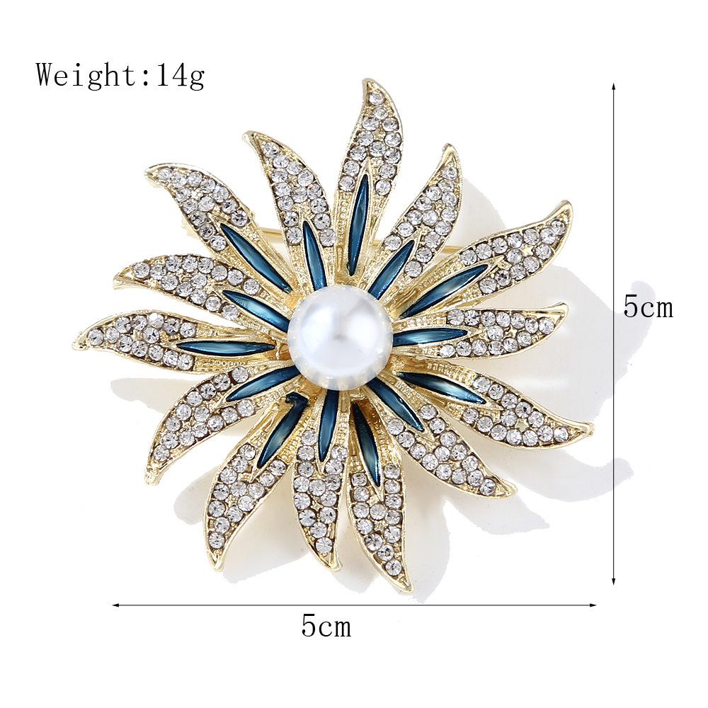 Lanhao Sunflower Pearl Brooch – Trendy Women's Cardigan Pin