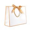 10/20Pcs White Bow Ribbon Gift Paper Bag Portable Clothing Handle Bag Convenient Present Wrap Bag Party Decorations Favors