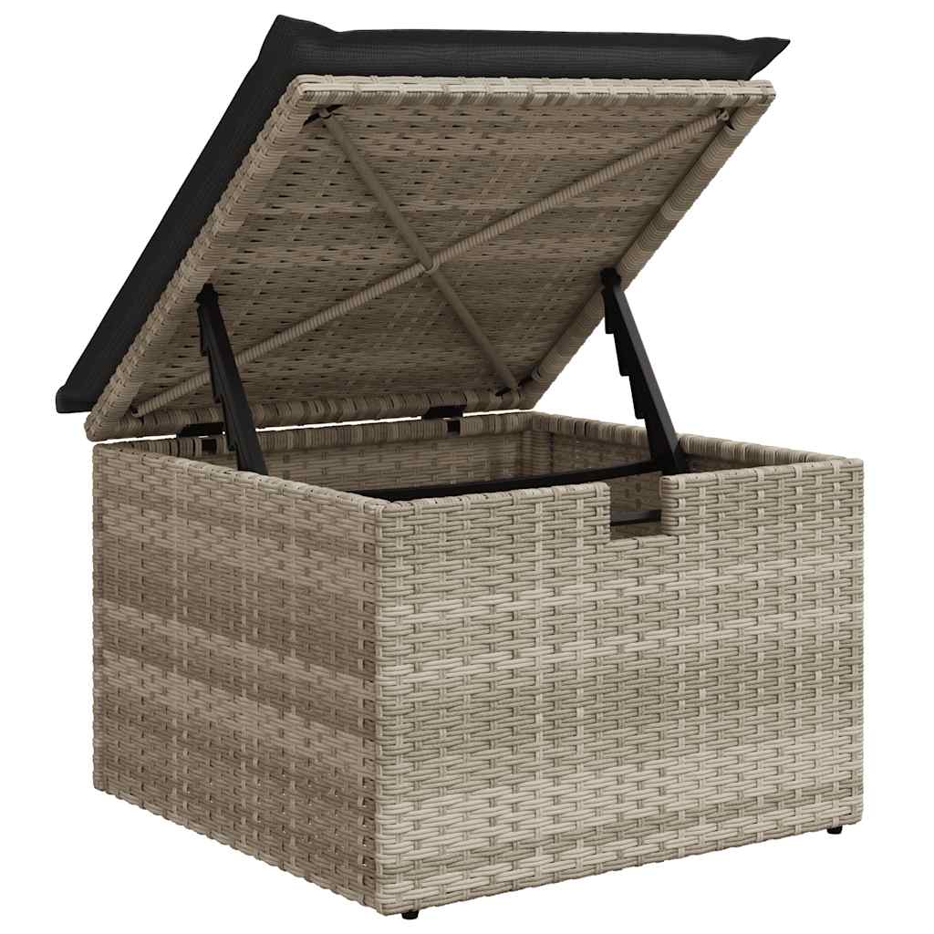 4 Piece Outdoor Sofa Set with Cushions Light Grey Poly Rattan