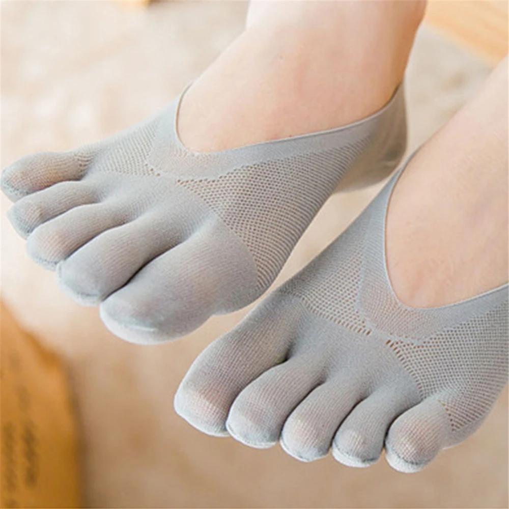 1/3/5 Pairs/Lot Women Summer Five-Finger Socks Ultrathin Funny Toe Invisible Boat Sokken Silicone Breathable Short Low Ankle Sox