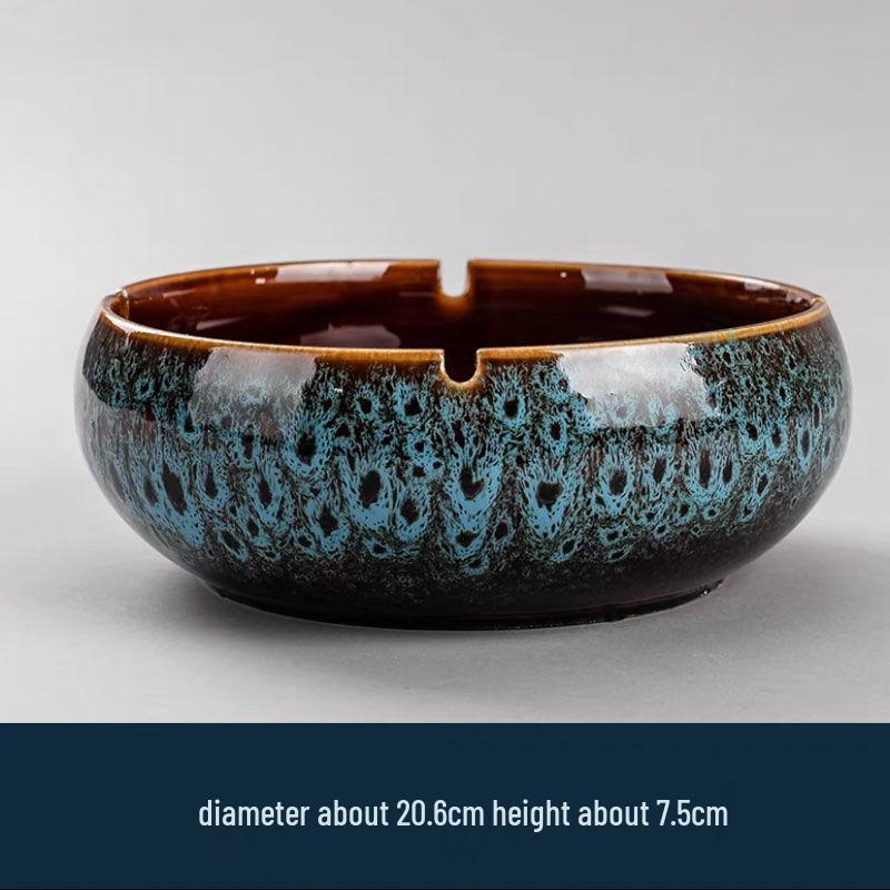 Large Vintage Ceramic Ashtray: Luxury Retro Decor for Home or Office