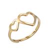 Women's Gold Geometric Cutout Wide Band Cross Ring - European & American Hip Hop Style