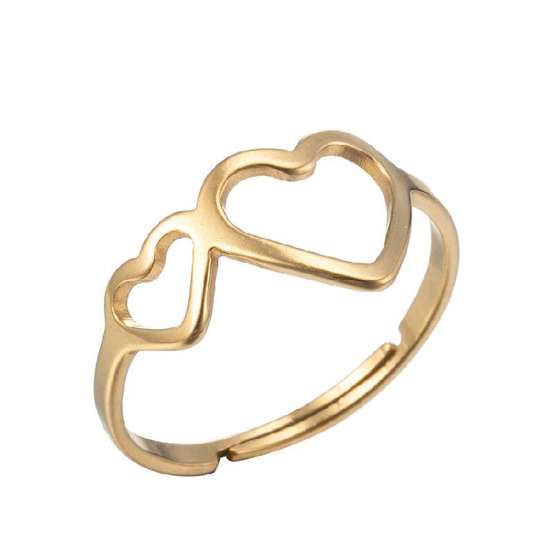Women's Gold Geometric Cutout Wide Band Cross Ring - European & American Hip Hop Style
