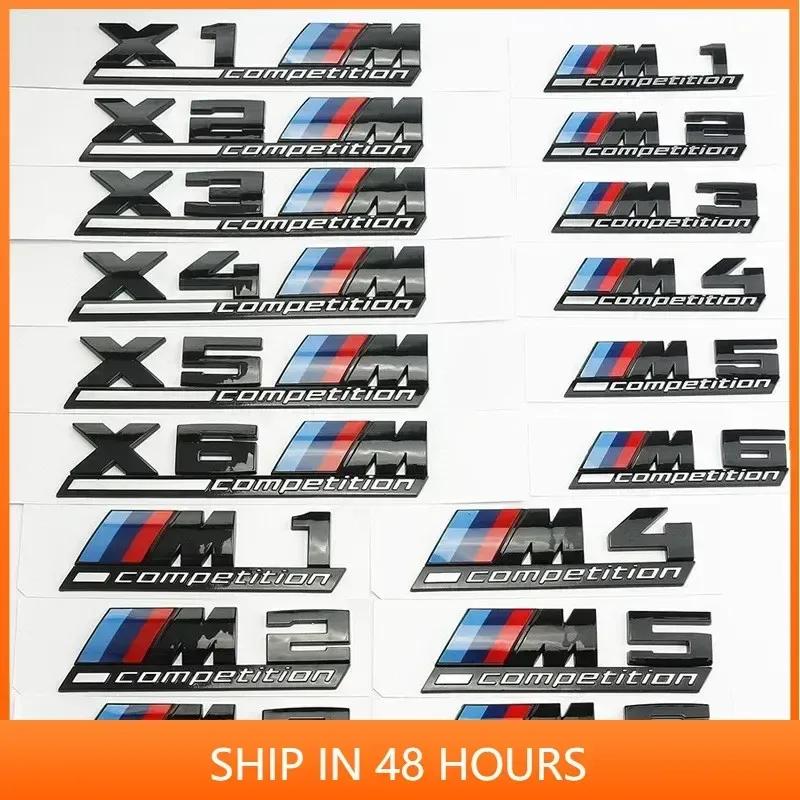 -Glossy Black COMPETITION Bar Underlined Emblem for BMW Thunder Edition M1 M2 M3 M4 M5 M6 M7 M8 X3M X4M X5M X6M Car Trunk Sticke M4 Competition