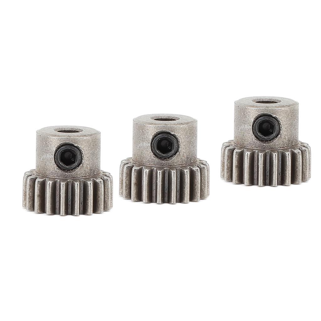 3PCS RC Car Motor Gear M0.6 3.175mm Bore Steel Powder Alloy Pinion Motor Gear Replacement 21T
