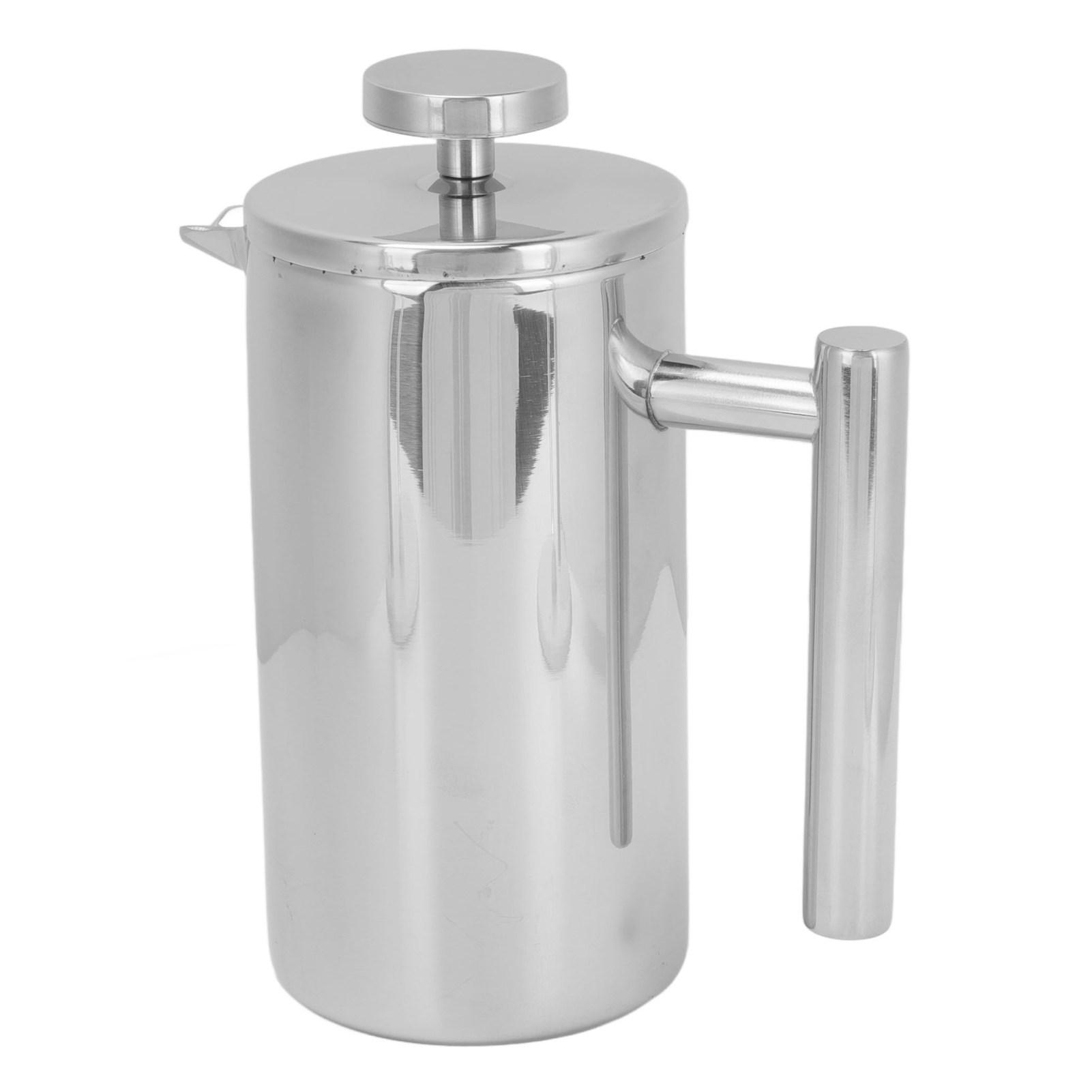 Cafetière à piston en acier inoxydable à double paroi portable pour la maison, le camping en plein air, les voyages