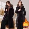 Abrigo de Invierno de Doble Cara de Cuero Genuino y Piel para Mujeres Elegantes de Mediana Edad y Mayores 2025