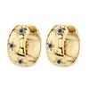 Gold Color Big Hoop Earrings for Women Fine Zircon Star Round Circle Piercing Earrings Fashion Party Jewelry Accessories