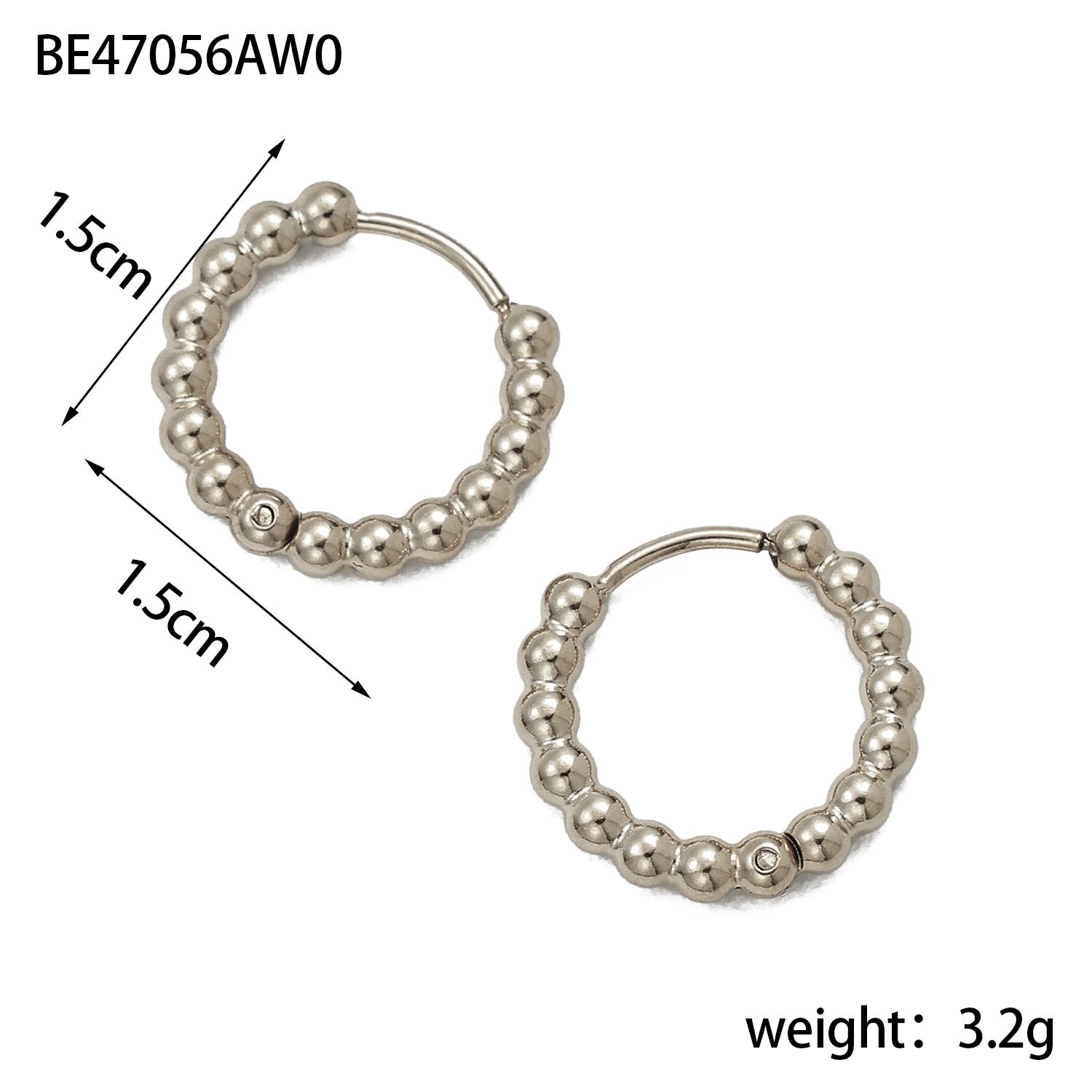 

CARLIDANA New Trendy Earring Waterproof Tarnish Free 18K Gold Plated Dainty Bead Oval U Stainless Steel Hoop Earrings for Women