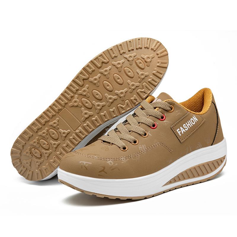 

2023 Spring/Autumn Women s Thick Sole Rocking Shoes: Casual, Breathable, Sponge Sole Sneakers 41