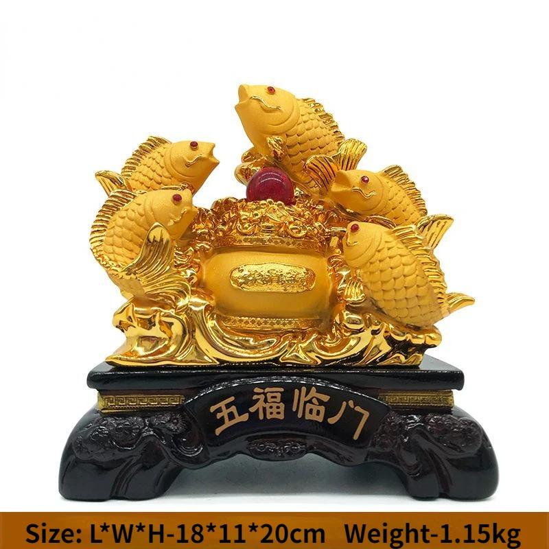 

Китайский стиль Zhaocai Золотой дракон Рыба украшения Ежегодный излишек Гостиная Телевизор Винный шкаф украшения Подарки