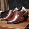 Fashion Leather Men Dress Shoes High Heel British Mens Elevator Business Shoes Wedding Party Male Oxford Footwear Increasing 5.8cm
