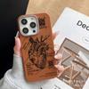 Heart Sketch For iPhone15promax Phone Case Apple 16 Leather 14/13/12 Case 17